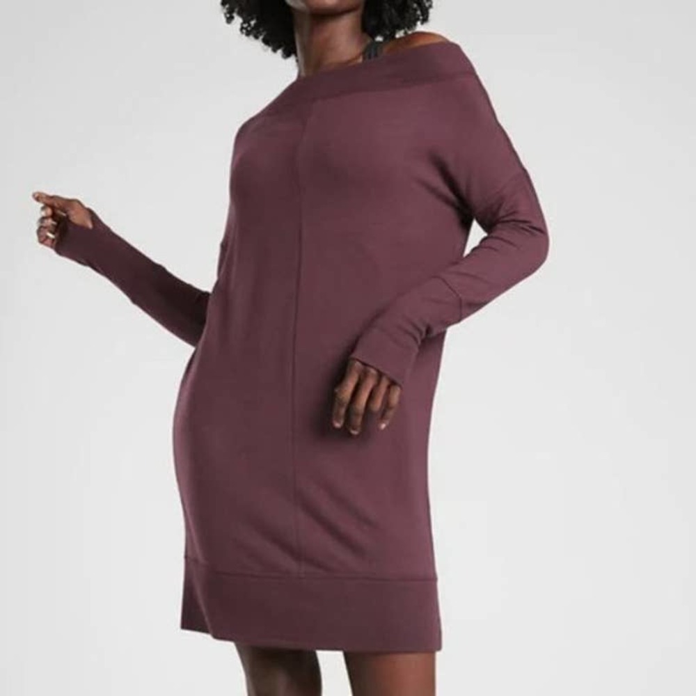 Athleta Sweatshirt Dress / Tunic Burgundy Women's Size XXS